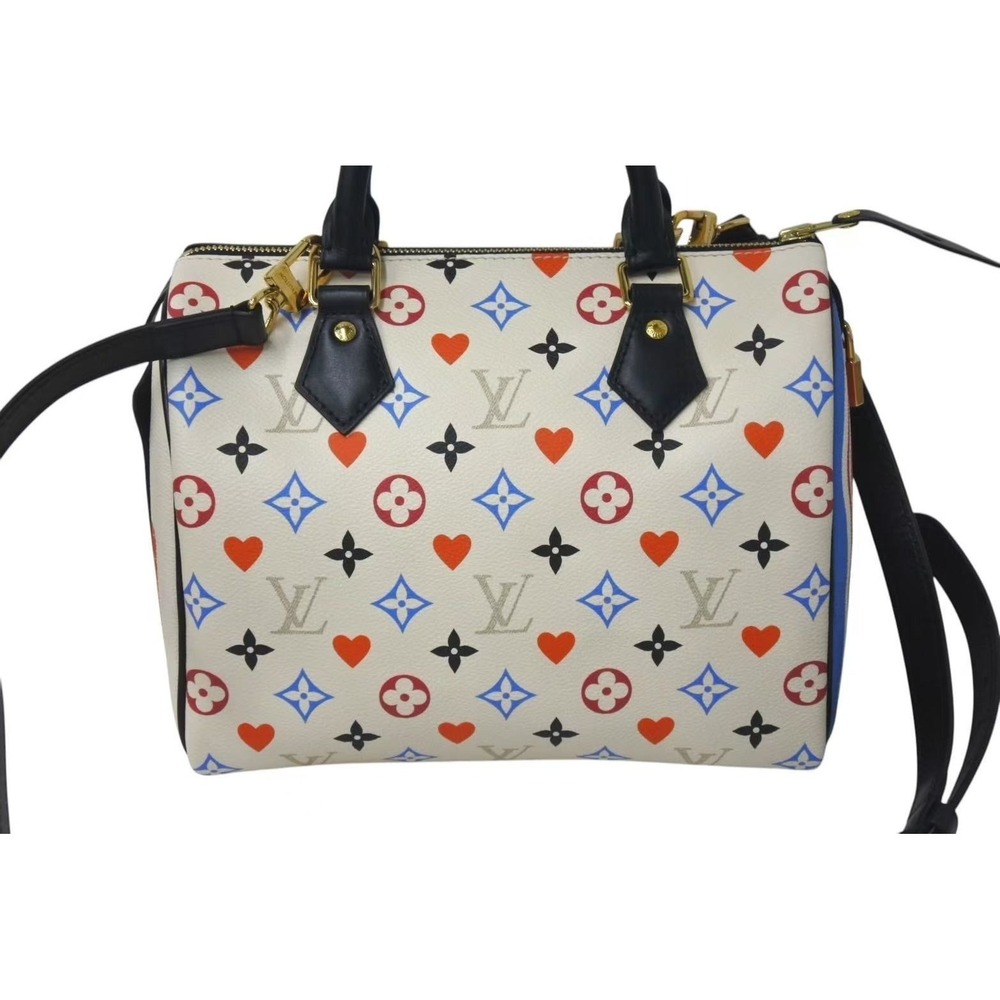 Louis Vuitton On Shoulder White Multicolor Game bag Monogram Bandouliere Speedy